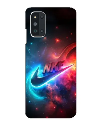Чехол для Samsung Galaxy F52 5G (E526) с картинкой «Огненный логотип Nike»