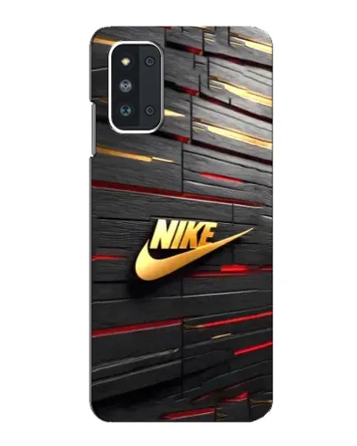 Чехол для Samsung Galaxy F52 5G (E526) с картинкой «Золотой Nike на металле»