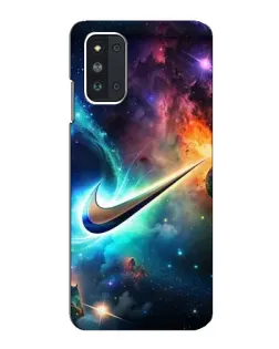 Чехол для Samsung Galaxy F52 5G (E526) с картинкой «Космический Nike Swoosh»