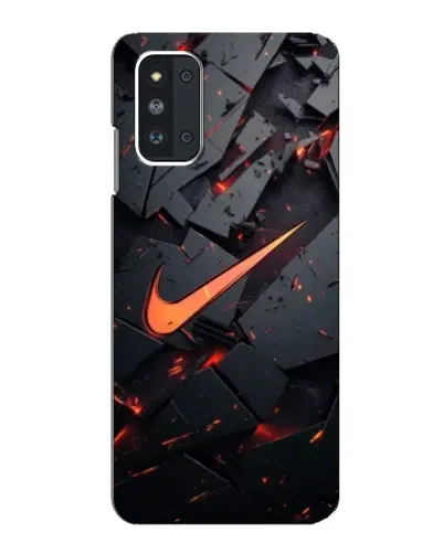 Чехол для Samsung Galaxy F52 5G (E526) с картинкой «Nike — эффект разломов»