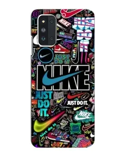 Чехол для Samsung Galaxy F52 5G (E526) с картинкой «Яркий коллаж Nike»