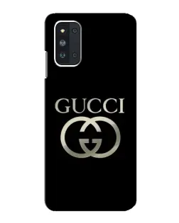 Чехол для Samsung Galaxy F52 5G (E526) с картинкой «Gucci — золото на черном»