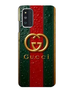 Чехол для Samsung Galaxy F52 5G (E526) с картинкой «Gucci — фирменная полоса и золото»