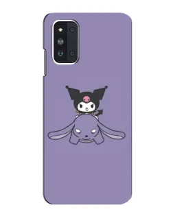 Чехол для Samsung Galaxy F52 5G (E526) с картинкой «Kuromi на лиловом фоне»