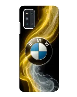 Чехол для Samsung Galaxy F52 5G (E526) с картинкой «Золотистый дым BMW»