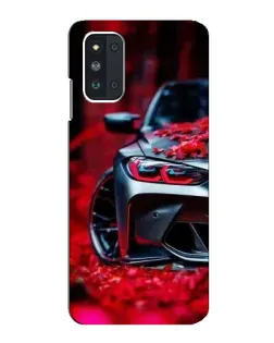 Чехол для Samsung Galaxy F52 5G (E526) с картинкой «Спортивная BMW и цветы»