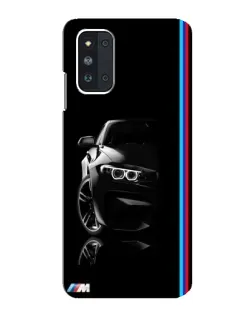Чехол для Samsung Galaxy F52 5G (E526) с картинкой «Силуэт BMW в темноте»