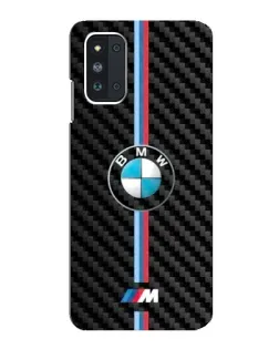 Чехол для Samsung Galaxy F52 5G (E526) с картинкой «Эмблема BMW и карбон»