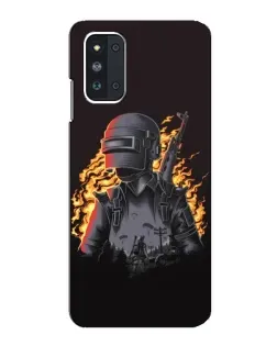 Чехол для Samsung Galaxy F52 5G (E526) с картинкой «PUBG — огненный силуэт»