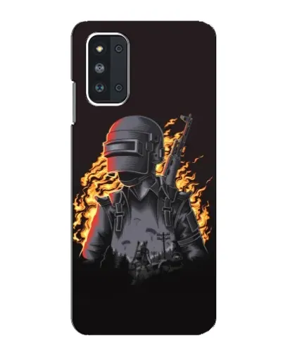 Чехол для Samsung Galaxy F52 5G (E526) с картинкой «PUBG — огненный силуэт»