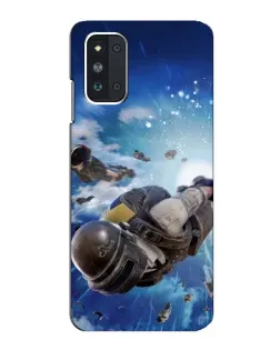 Чехол для Samsung Galaxy F52 5G (E526) с картинкой «Десант PUBG — прыжок»