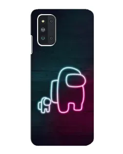 Чехол для Samsung Galaxy F52 5G (E526) с картинкой «Among Us неон-арт»