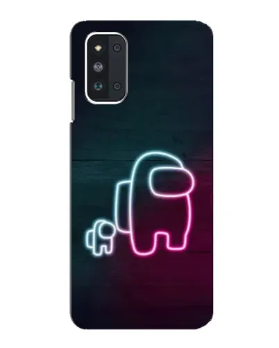 Чехол для Samsung Galaxy F52 5G (E526) с картинкой «Among Us неон-арт»