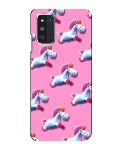 Чехол для Samsung Galaxy F52 5G (E526) с картинкой «Единороги на розовом»