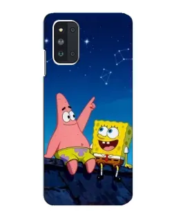 Чехол для Samsung Galaxy F52 5G (E526) с картинкой «Губка Боб и Патрик ночью»