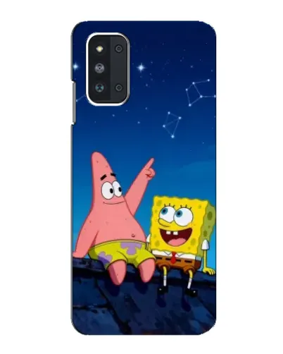 Чехол для Samsung Galaxy F52 5G (E526) с картинкой «Губка Боб и Патрик ночью»