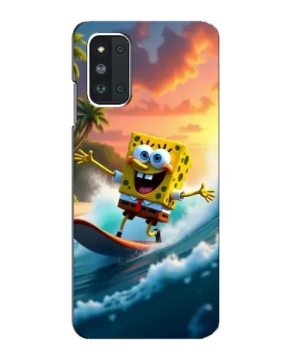 Чехол для Samsung Galaxy F52 5G (E526) с картинкой «Губка Боб серфингист»