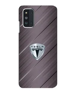 Чехол для Samsung Galaxy F52 5G (E526) с картинкой «Металлическая текстура Tesla»