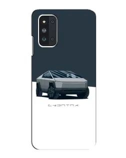 Чехол для Samsung Galaxy F52 5G (E526) с картинкой «Серебристый Cybertruck Tesla»