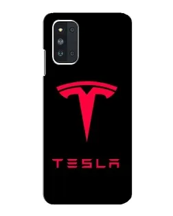 Чехол для Samsung Galaxy F52 5G (E526) с картинкой «Tesla Red Logo»