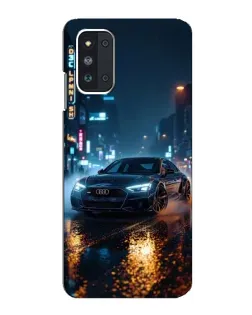 Чехол для Samsung Galaxy F52 5G (E526) с картинкой «Ночной город и Audi»