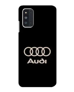 Чехол для Samsung Galaxy F52 5G (E526) с картинкой «Audi — золотой логотип»