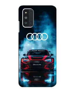 Чехол для Samsung Galaxy F52 5G (E526) с картинкой «Audi Sport — неон»