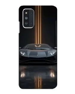 Чехол для Samsung Galaxy F52 5G (E526) с картинкой «Lamborghini золотые линии»