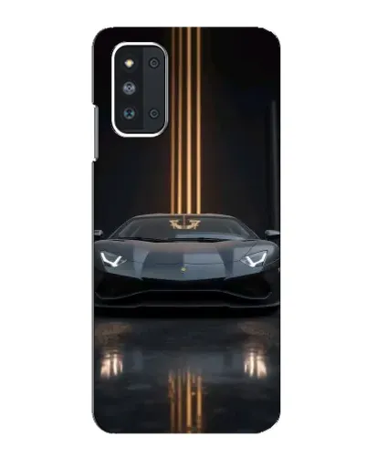 Чехол для Samsung Galaxy F52 5G (E526) с картинкой «Lamborghini золотые линии»