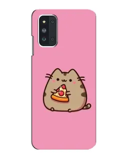 Чехол для Samsung Galaxy F52 5G (E526) с картинкой «Пушин с пиццей»