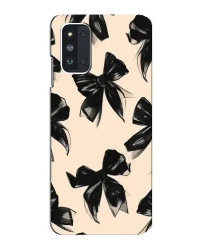 Чехол для Samsung Galaxy F52 5G (E526) с картинкой «Паттерн черные банты»