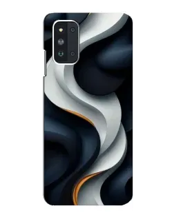 Чехол для Samsung Galaxy F52 5G (E526) с картинкой «Объемные черно-белые ленты»