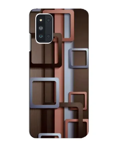 Чехол для Samsung Galaxy F52 5G (E526) с картинкой «Коричневые объемные квадраты»