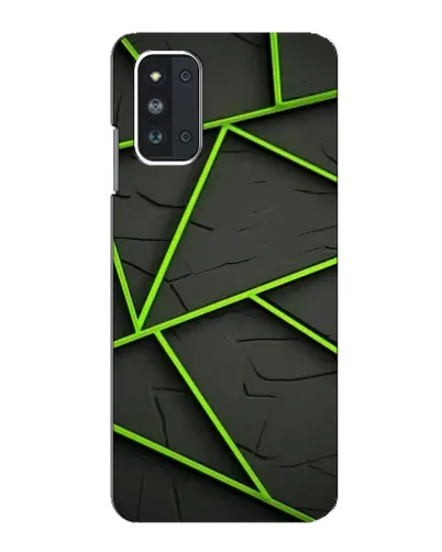 Чехол для Samsung Galaxy F52 5G (E526) с картинкой «Зеленые геометрические линии»