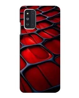 Чехол для Samsung Galaxy F52 5G (E526) с картинкой «Красная глянцевая сетка»