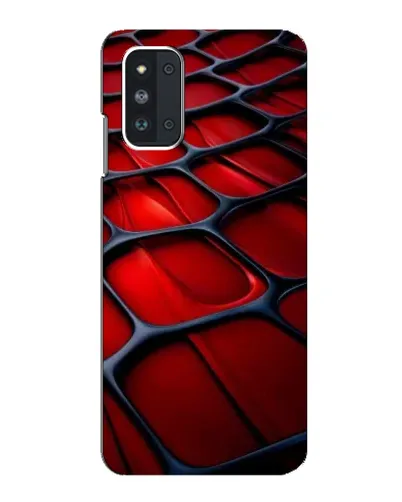 Чехол для Samsung Galaxy F52 5G (E526) с картинкой «Красная глянцевая сетка»