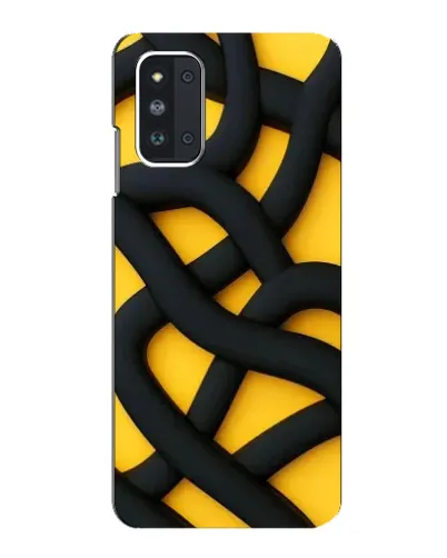 Чехол для Samsung Galaxy F52 5G (E526) с картинкой «Черное желтое переплетение»