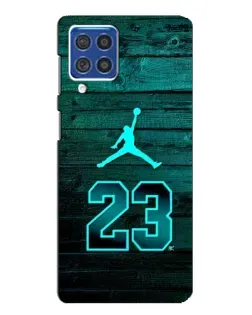 Чехол для Samsung Galaxy F62 с картинкой «Jordan Cyan 23»