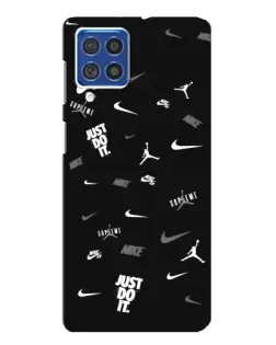 Чехол для Samsung Galaxy F62 с картинкой «Nike Black Pattern»