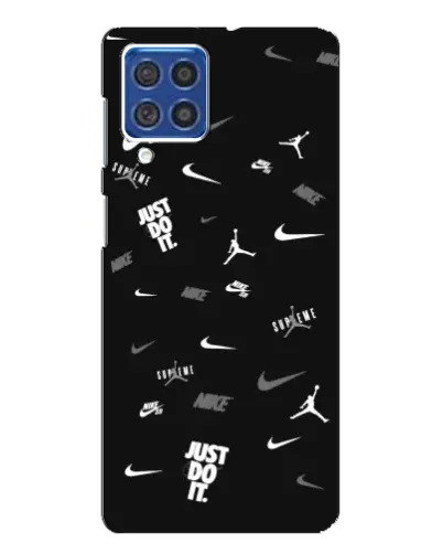 Чехол для Samsung Galaxy F62 с картинкой «Nike Black Pattern»