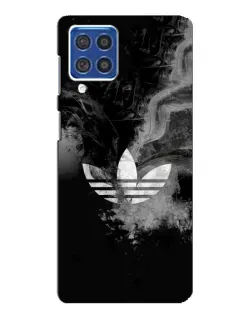 Чехол для Samsung Galaxy F62 с картинкой «Абстрактный дым Adidas»