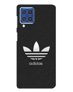 Чехол для Samsung Galaxy F62 с картинкой «Adidas Карбоновая текстура»