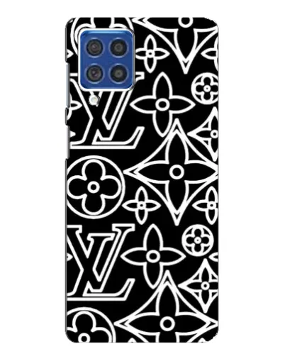 Чехол для Samsung Galaxy F62 с картинкой «Черно-белый узор LV»