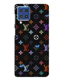 Чехол для Samsung Galaxy F62 с картинкой «Цветная монограмма LV»