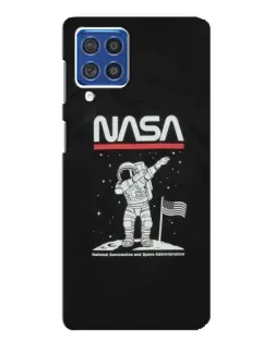 Чехол для Samsung Galaxy F62 с картинкой «NASA — шагаем по Луне»
