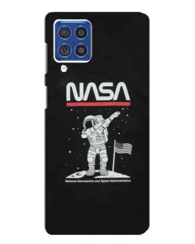 Чехол для Samsung Galaxy F62 с картинкой «NASA — шагаем по Луне»