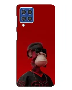 Чехол для Samsung Galaxy F62 с картинкой «Bored Ape в красном»