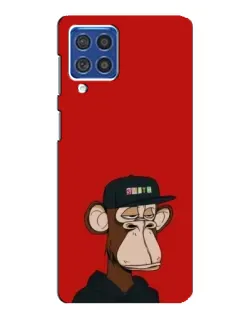 Чехол для Samsung Galaxy F62 с картинкой «Bored Ape — красный фон»
