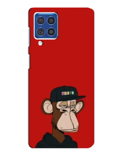 Чехол для Samsung Galaxy F62 с картинкой «Bored Ape — красный фон»