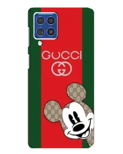 Чехол для Samsung Galaxy F62 с картинкой «Gucci — полосы и Микки»